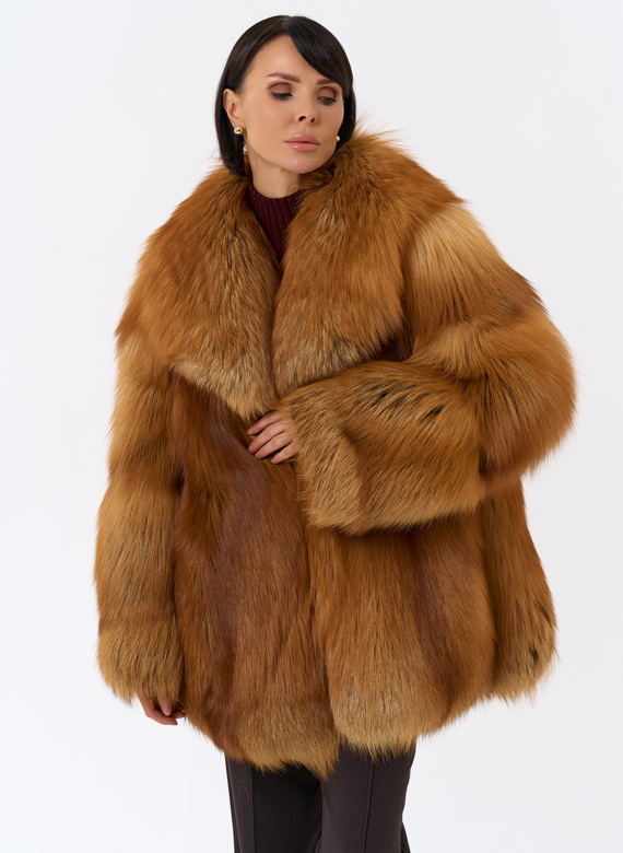 Шуба из рыжей лисы