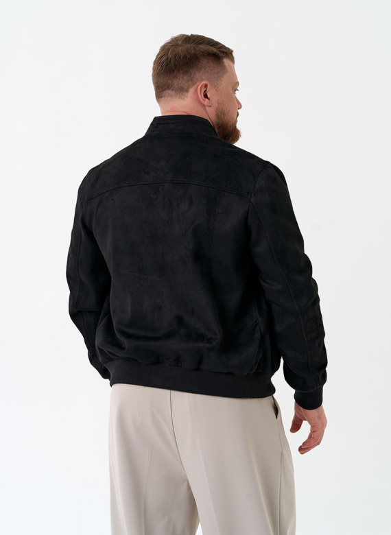 Мужская куртка бомбер из эко замши