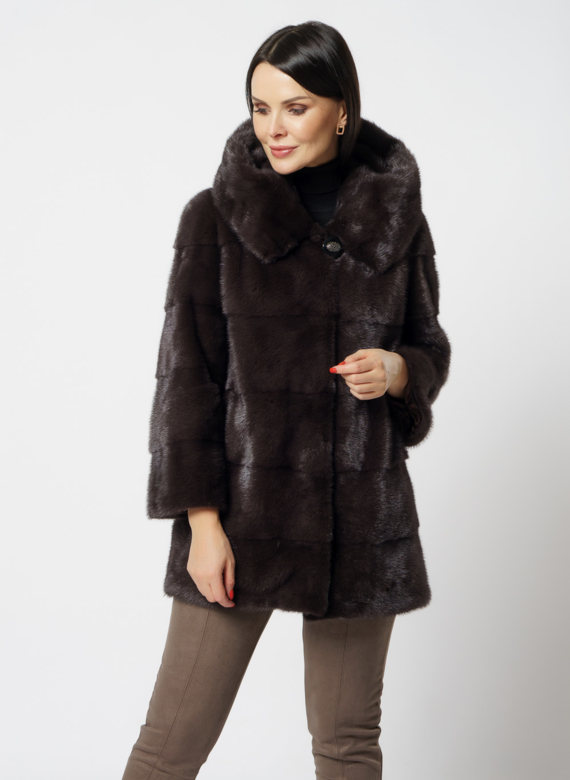 Норковая шуба с капюшоном трансформер 4 в 1