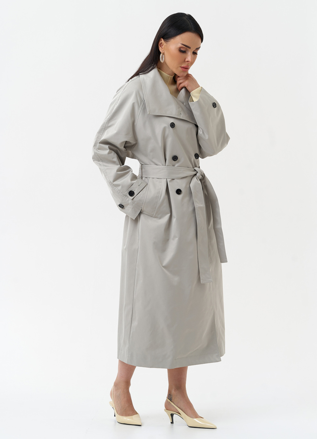 Длинный женский плащ  модель № 30269 универмаг малина