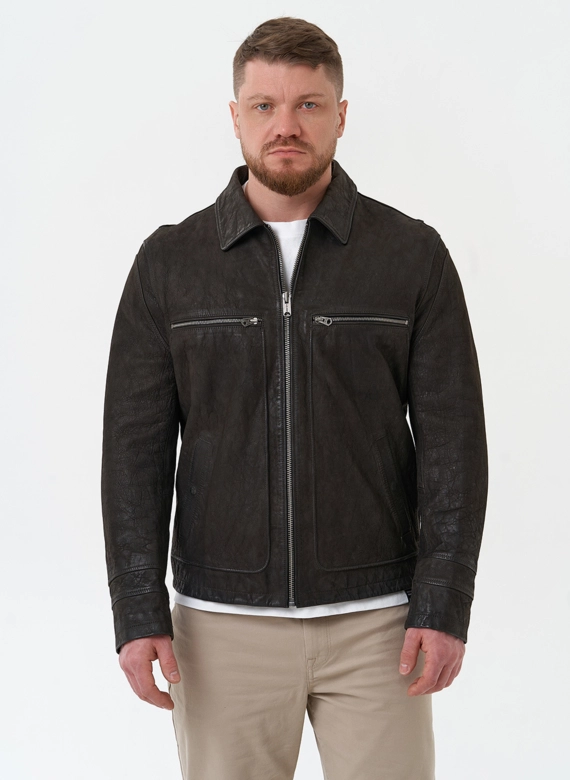 Мужская куртка из натуральной кожи  фото