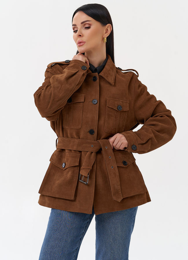 Куртка - сафари женская из натуральной замши модель № 29922 универмаг малина