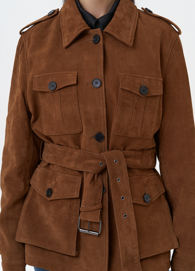 Куртка - сафари женская из натуральной замши модель № 29922 в рассрочку