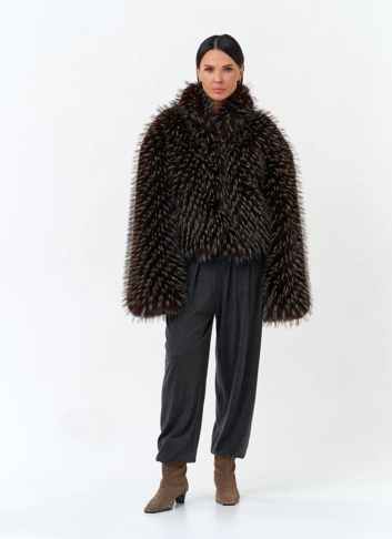 Женская шуба из эко меха фото