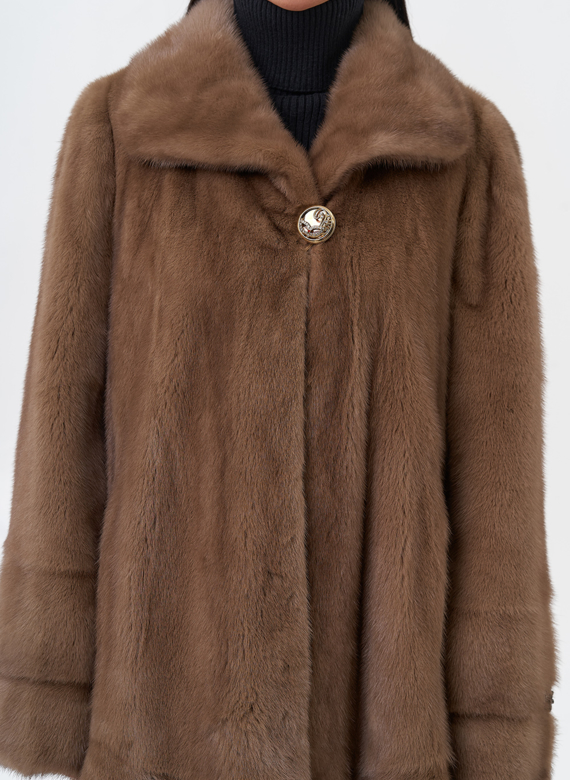 Норковая шуба с воротником