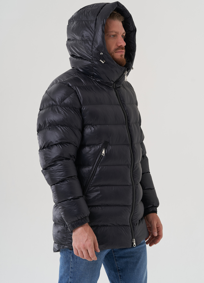 Мужской пуховик с капюшоном  модель № 82440 универмаг малина