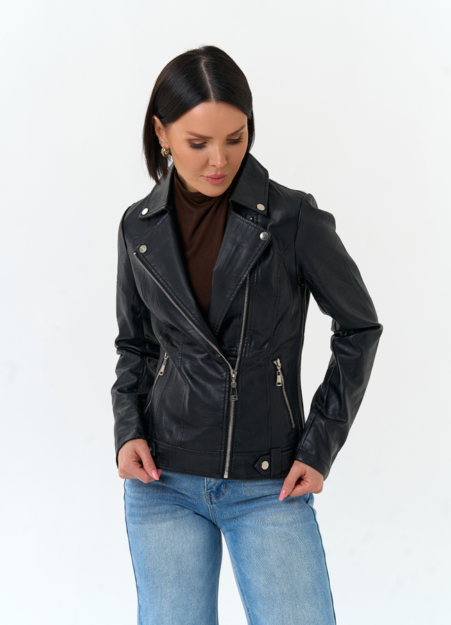 Женская куртка косуха из эко кожи модель № 33157 в рассрочку