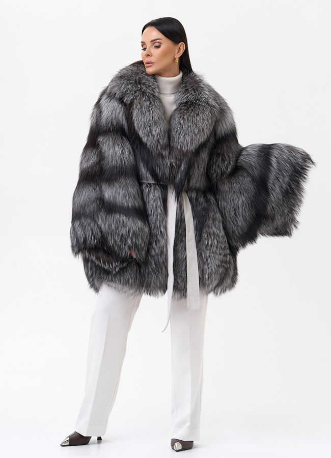 Шуба из чернобурой лисы модель № 29467 универмаг малина