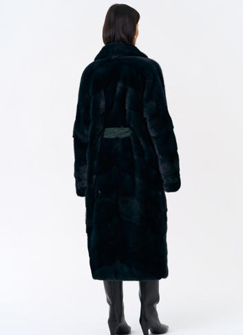 Зеленая шуба из норки