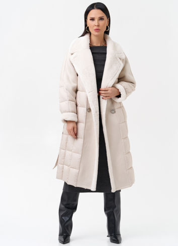 Комбинированный женский пуховик 