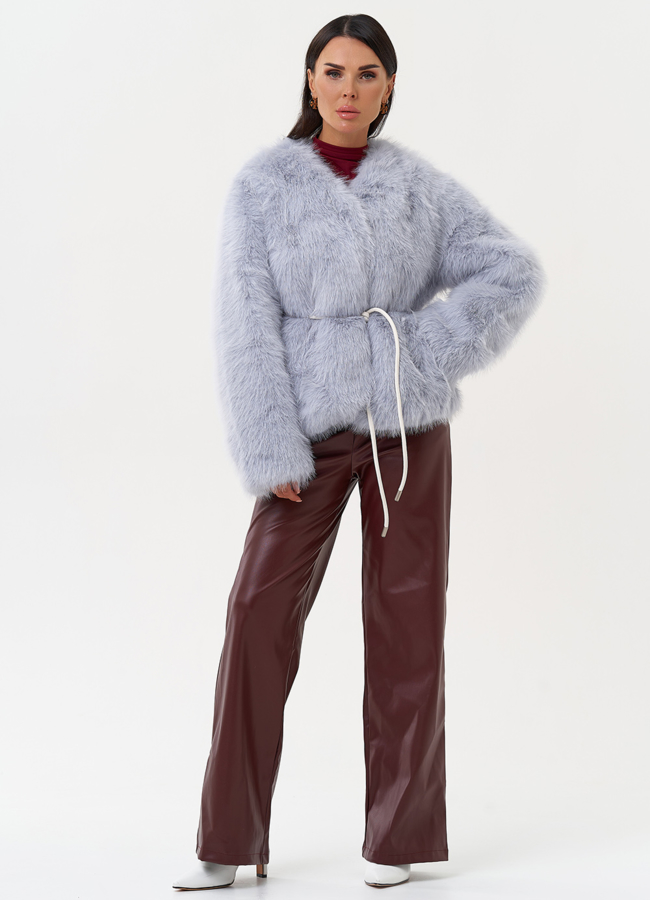 Короткая женская шуба из эко меха модель № 31258 в рассрочку