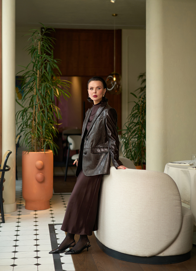 Женский жакет из натуральной кожи модель № 32731 в кредит