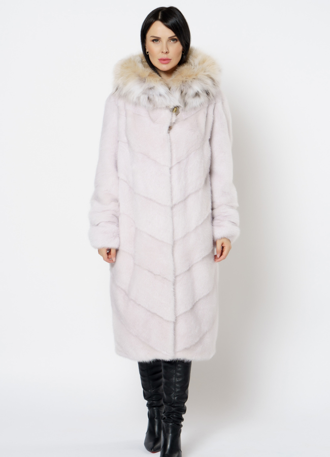 фото Светлая шуба с рысью модель № 25005