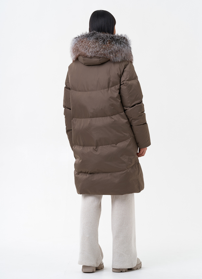 Пуховик с отделкой из меха блюфрост модель № 29358 в кредит