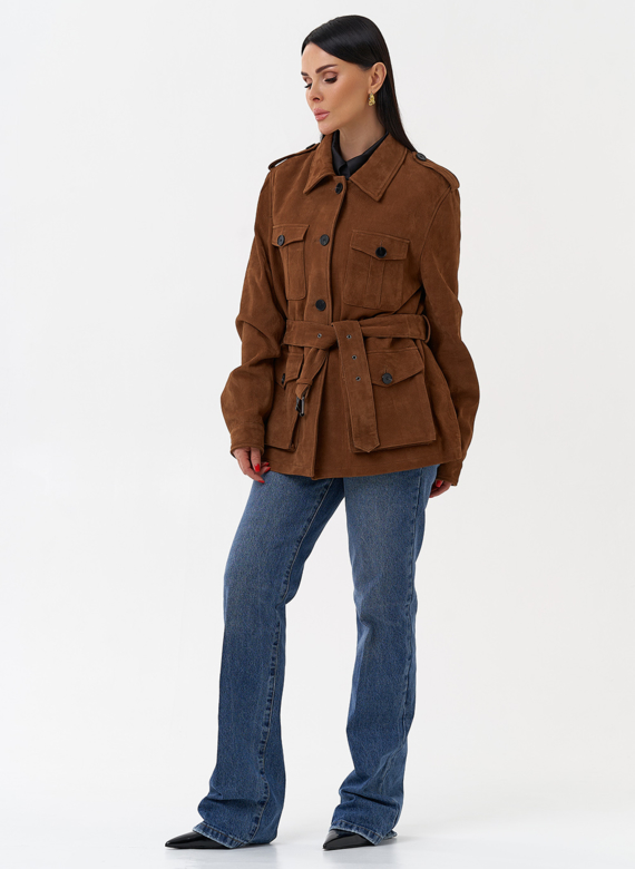 Куртка - сафари женская из натуральной замши