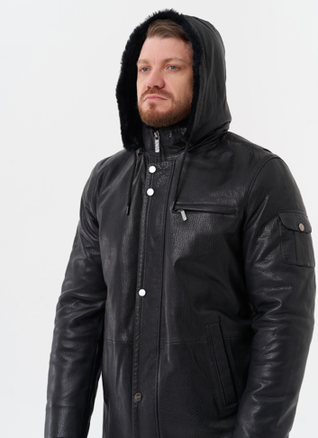 Мужская дубленка черного цвета 