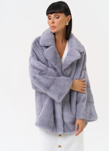 Куртка из меха норки с английским воротником