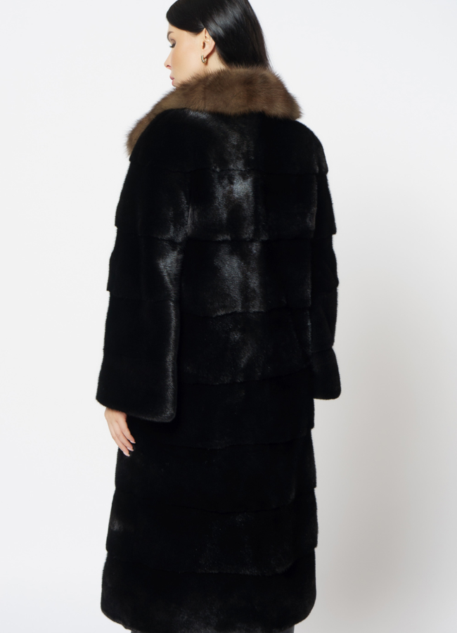 Шуба из норки с английским воротником модель № 23095 в кредит