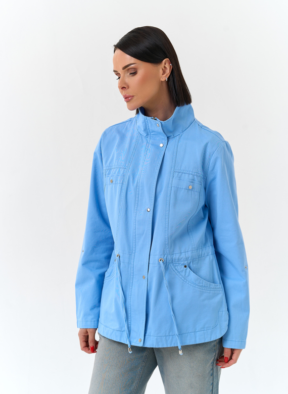 Женская ветровка с воротником стойкой