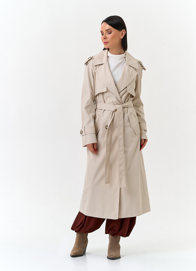 Женский плащ с поясом  модель № 33113 в рассрочку