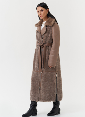 Дубленка из эко кожи с отделкой эко мехом