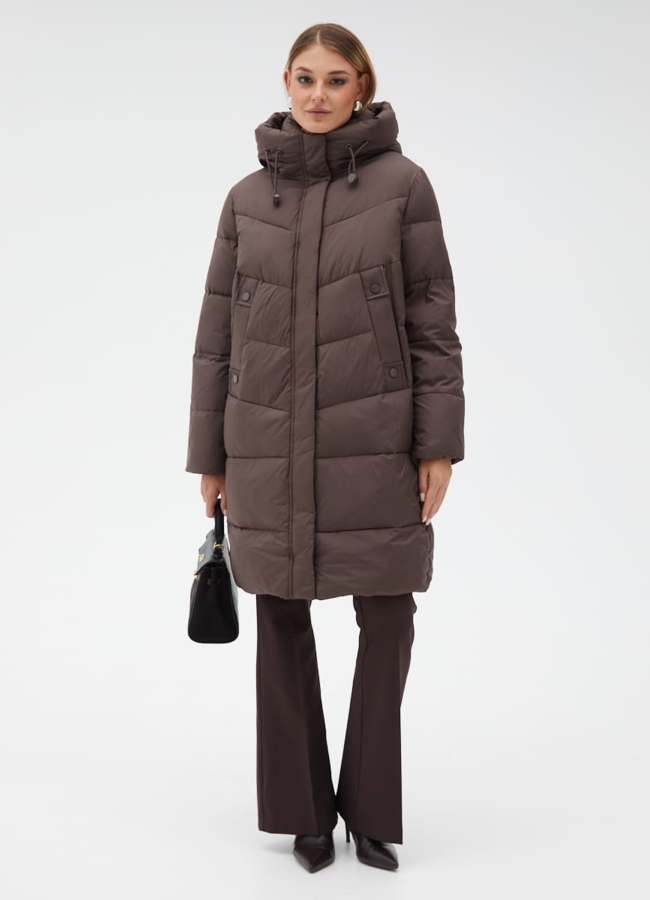 Пуховик женский с капюшоном модель № 31111 универмаг малина