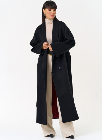 Женское пальто с воротником шаль