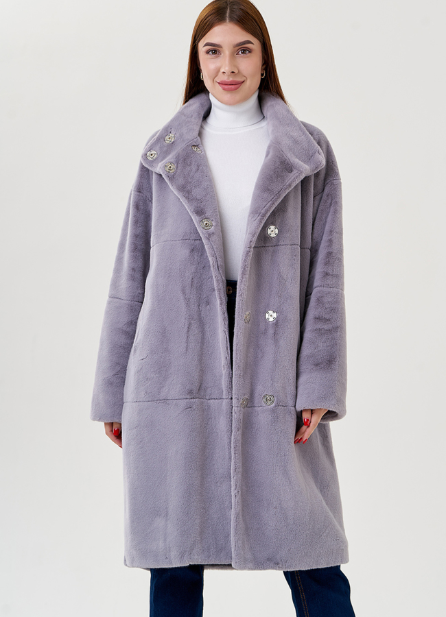 Женское пальто из искусственного меха  модель № 23528 универмаг малина