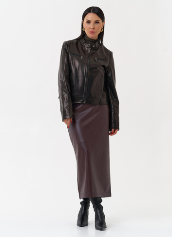 Женская кожаная куртка мото