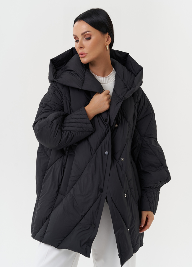 Стеганая куртка с капюшоном модель № 28819 универмаг малина