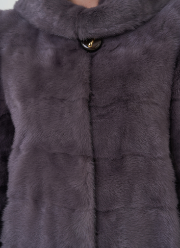 Шуба из норки с капюшоном 