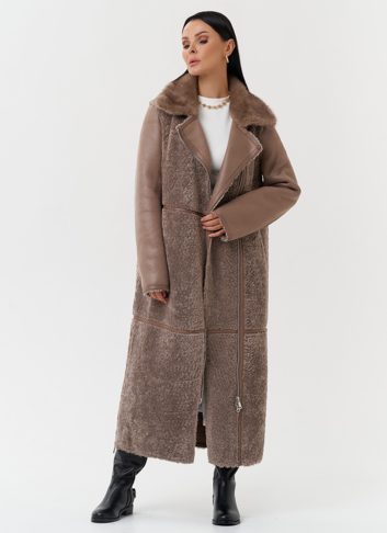 Дубленка из эко кожи с отделкой эко мехом