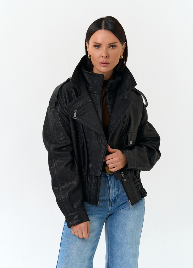 Женская куртка из натуральной кожи модель № 33170 универмаг малина