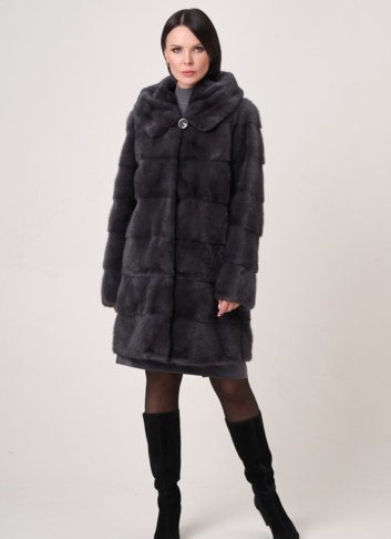 Норковая шуба трансформер с капюшоном
