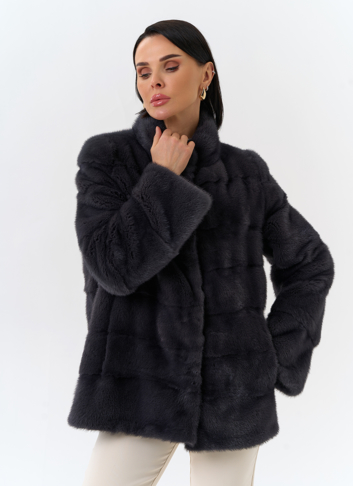 Норковая шуба трансформер, поперечная со стойкой Норковая шуба трансформер, поперечная со стойкой