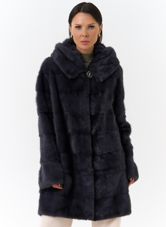 Норковая шуба трансформер с капюшоном