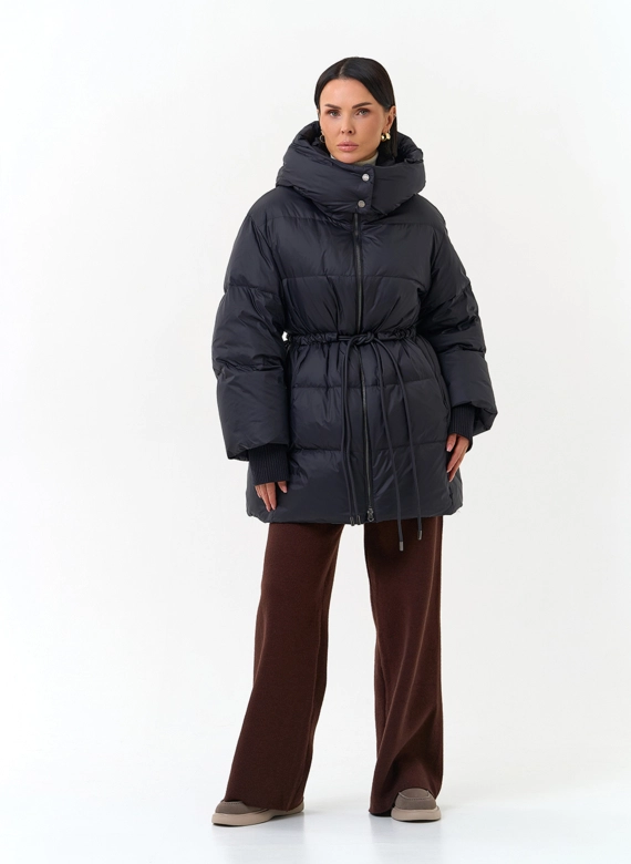 Женский пуховик с капюшоном фото