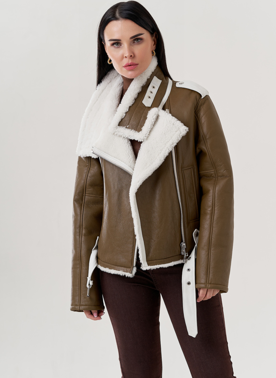 Женская дубленка пилот 