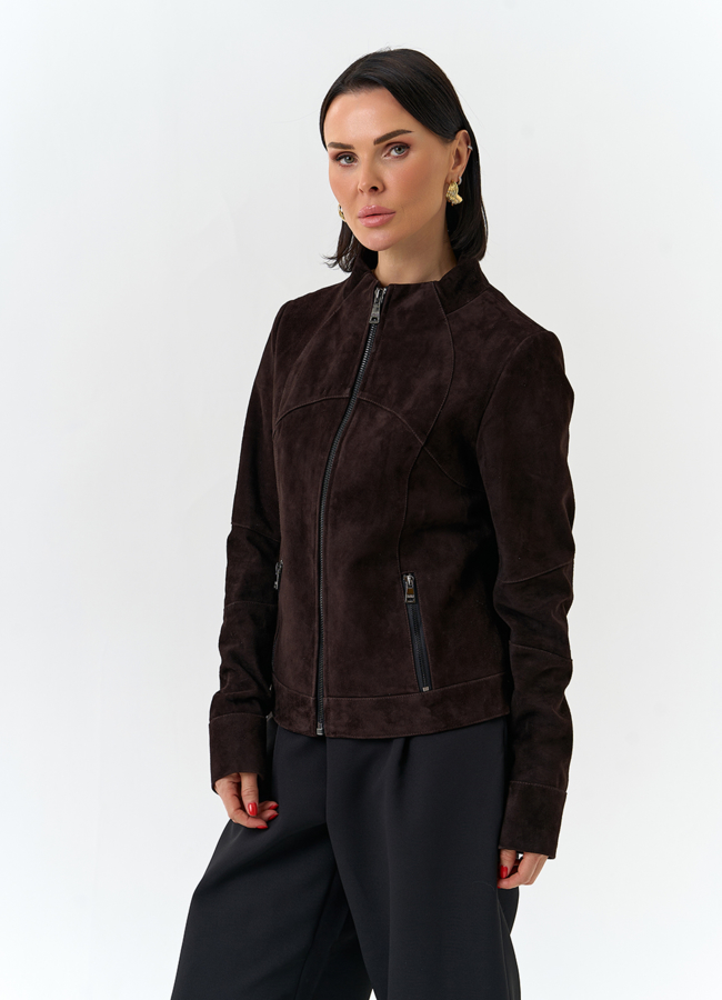 Женская куртка из натуральной замши модель № 32523 универмаг малина