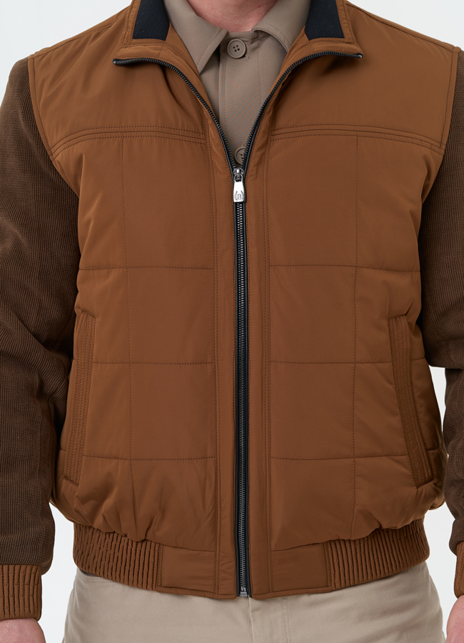 Мужская куртка бомбер коричневого цвета модель № 30271 универмаг малина