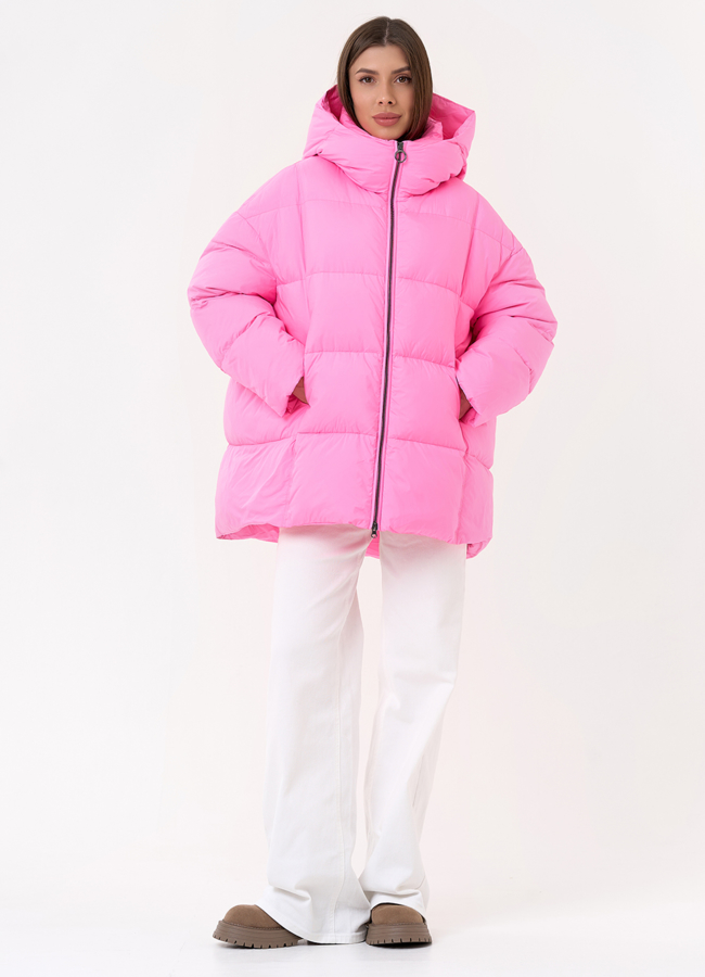 Женский яркий пуховик с капюшоном модель № 31590 в кредит