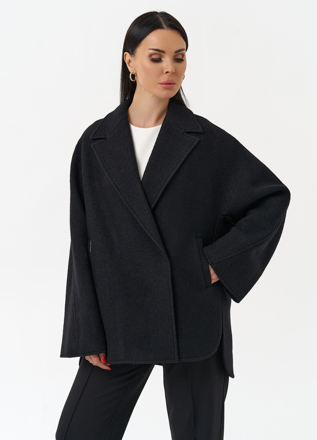 Укороченное пальто с английским воротником модель № 28419 универмаг малина