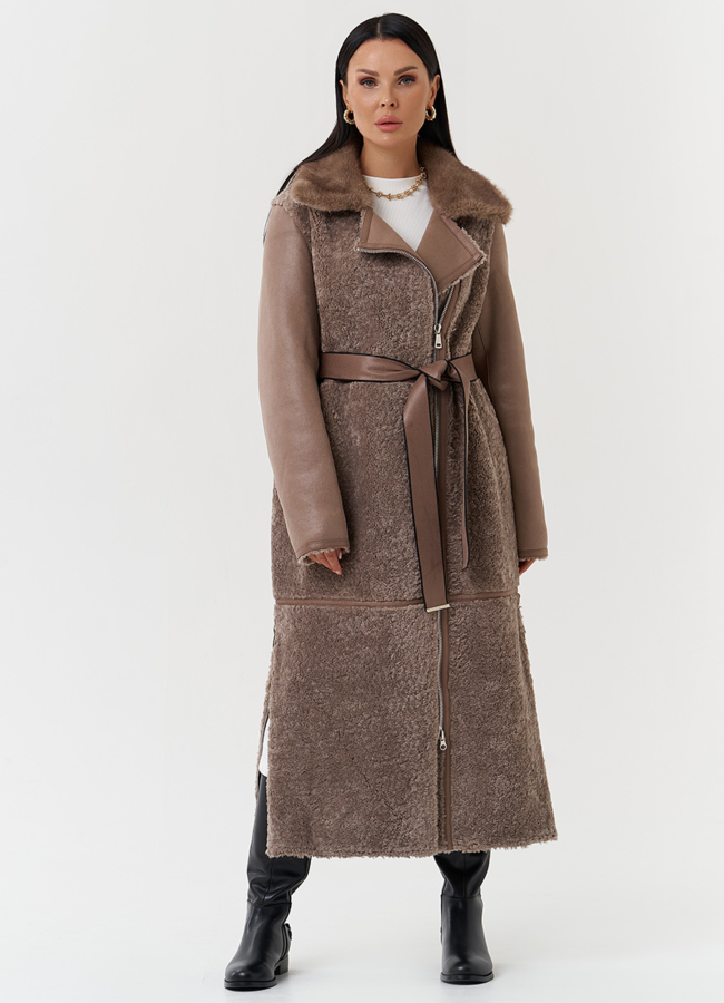 фото Дубленка из эко кожи с отделкой эко мехом модель № 27783