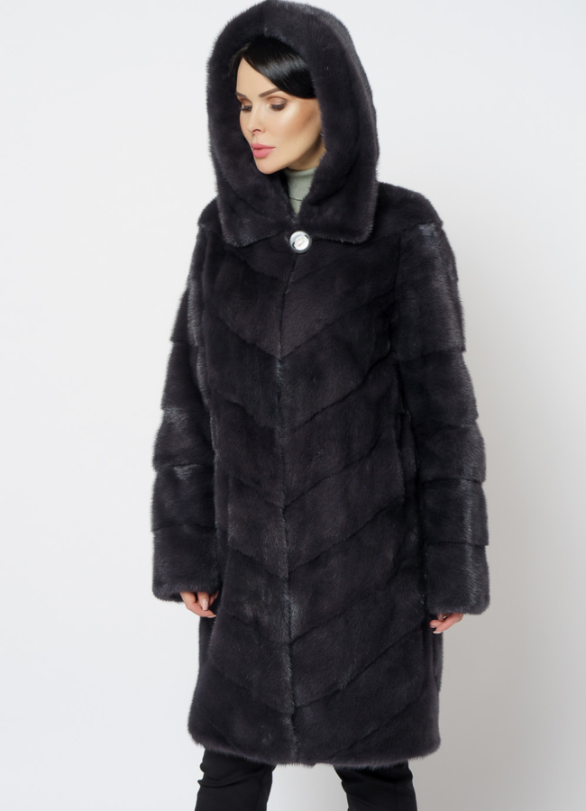 Норковая шуба - баллон модель № 24735 универмаг малина