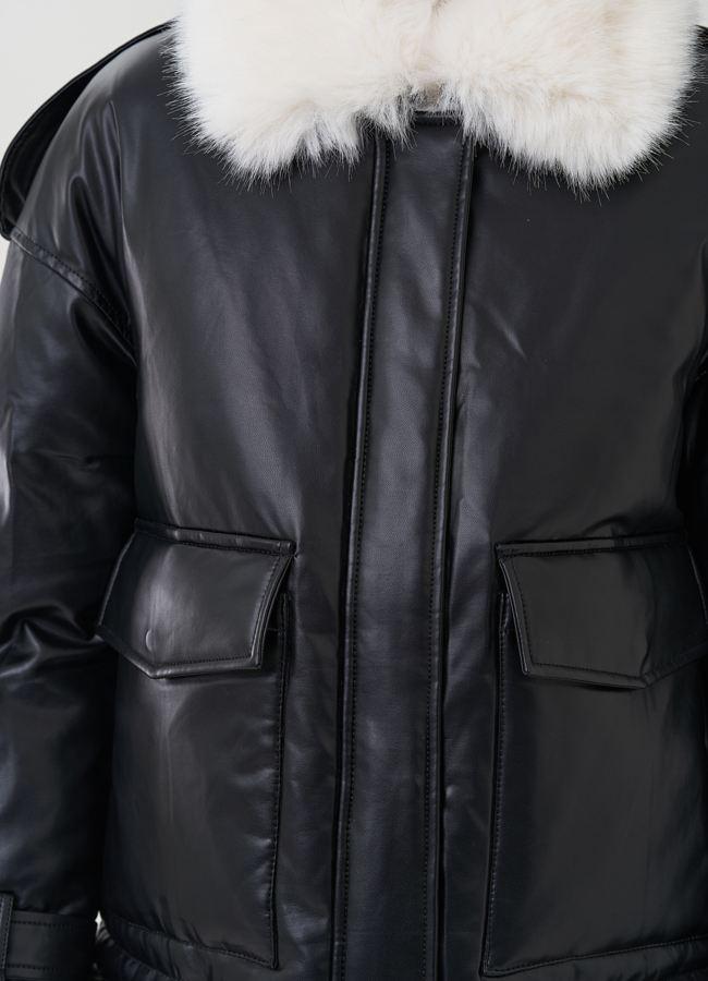 Куртка демисезонная из искусственной кожи модель № 25347 универмаг малина