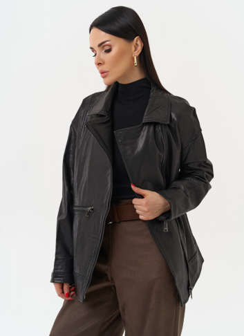 Женская косуха оверсайз черного цвета