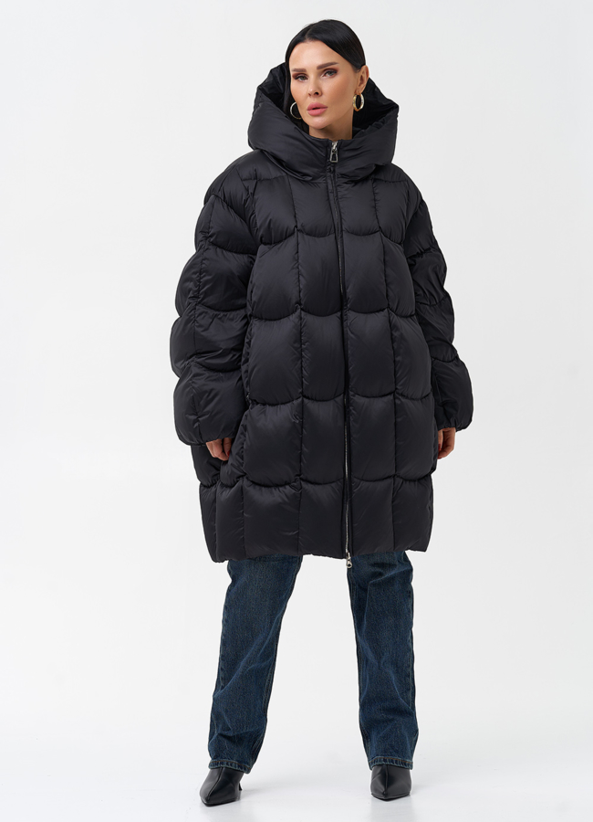 Женский пуховик с капюшоном  модель № 28574 в кредит