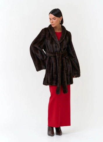 Женское пальто из эко меха