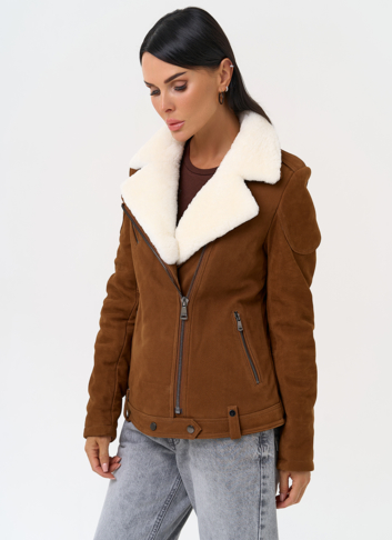 Косуха из натуральной замши с мехом