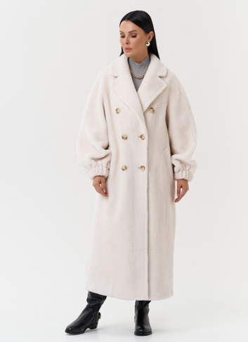 Двубортное пальто из шерсти